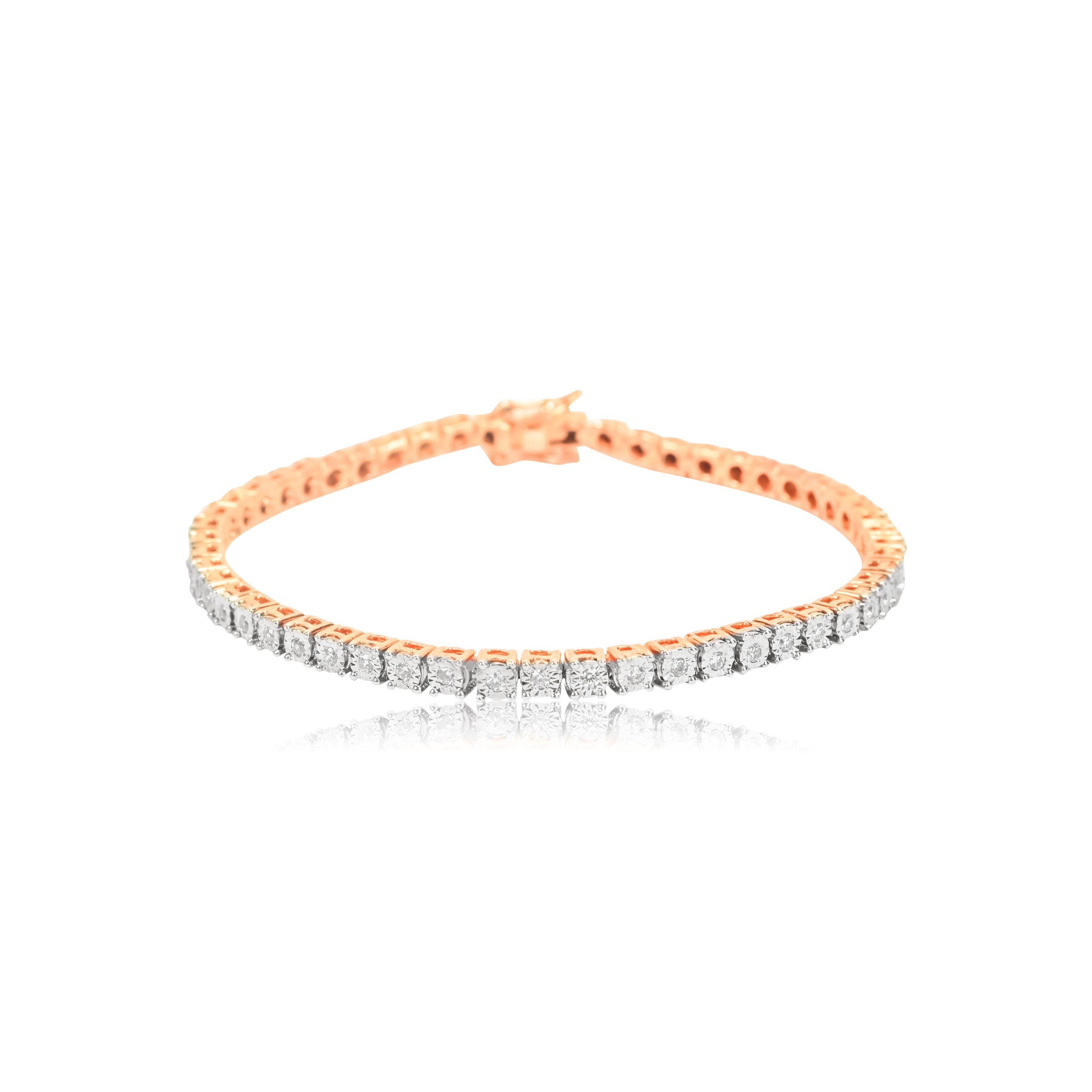 Rose Gold Diamond Tennis Bracelet for Women - Fine One Jewels