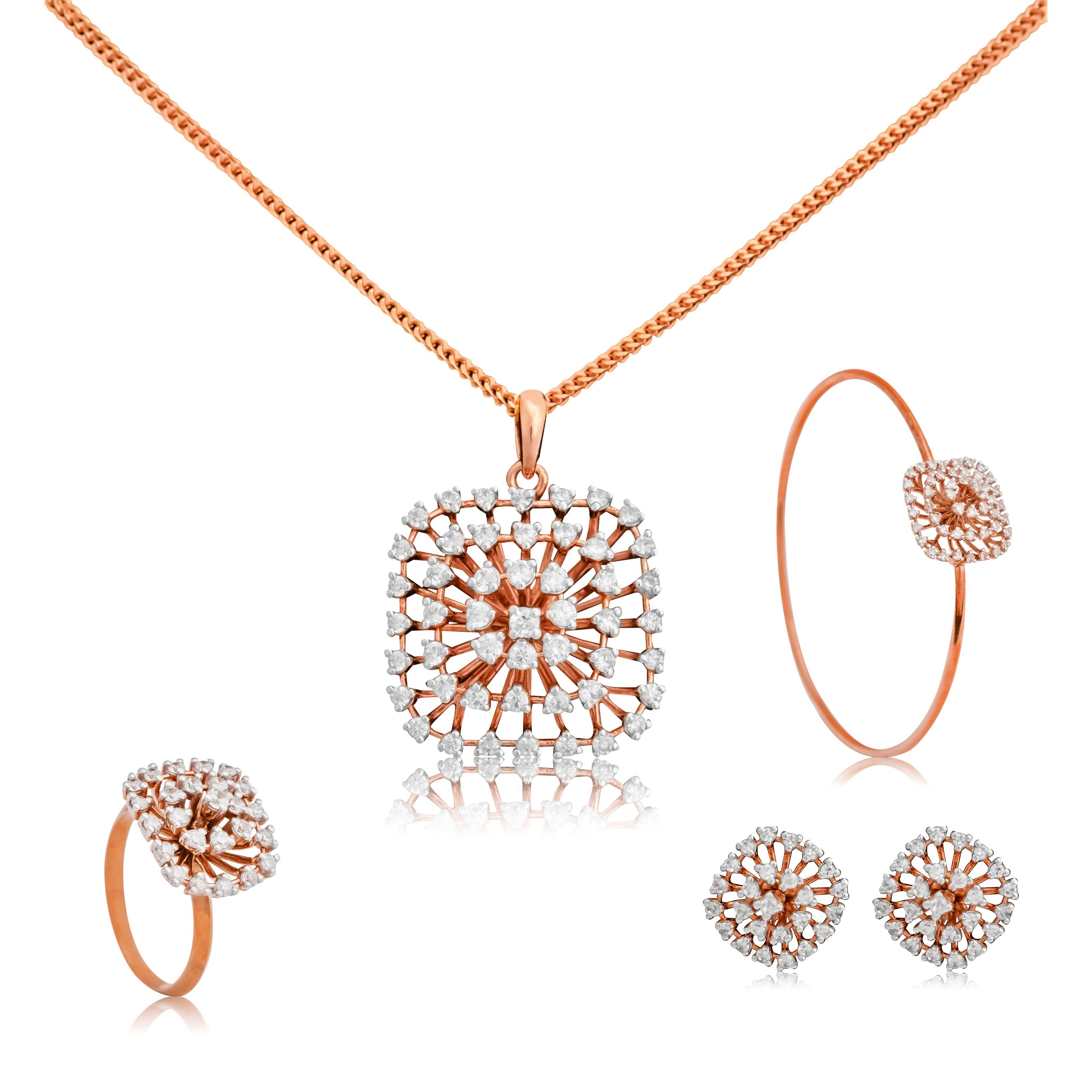 Radiant Bloom Rose Gold Jewelry Set - Fine One Jewels