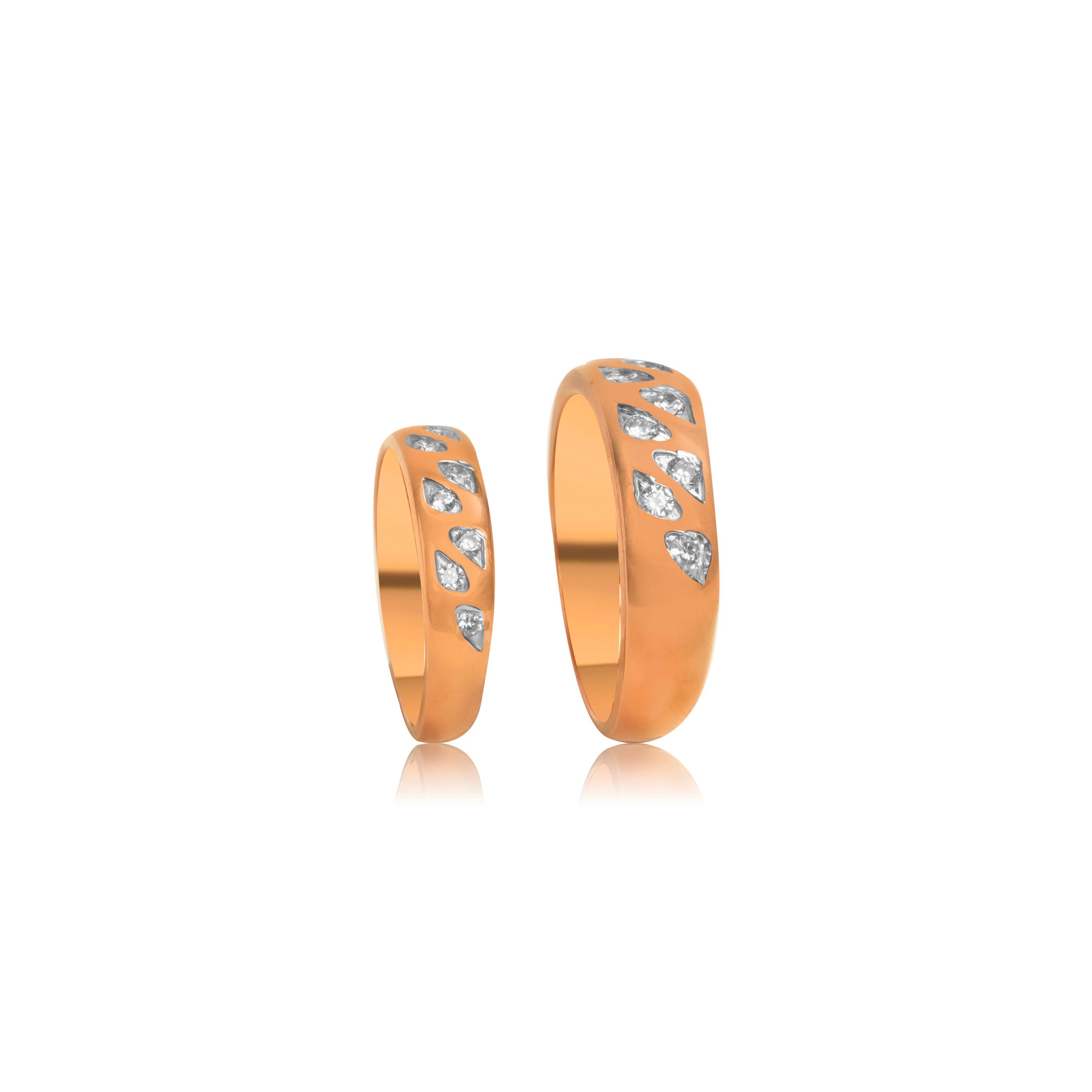 Teardrop Diamond Couple Bands - Fine One Jewels