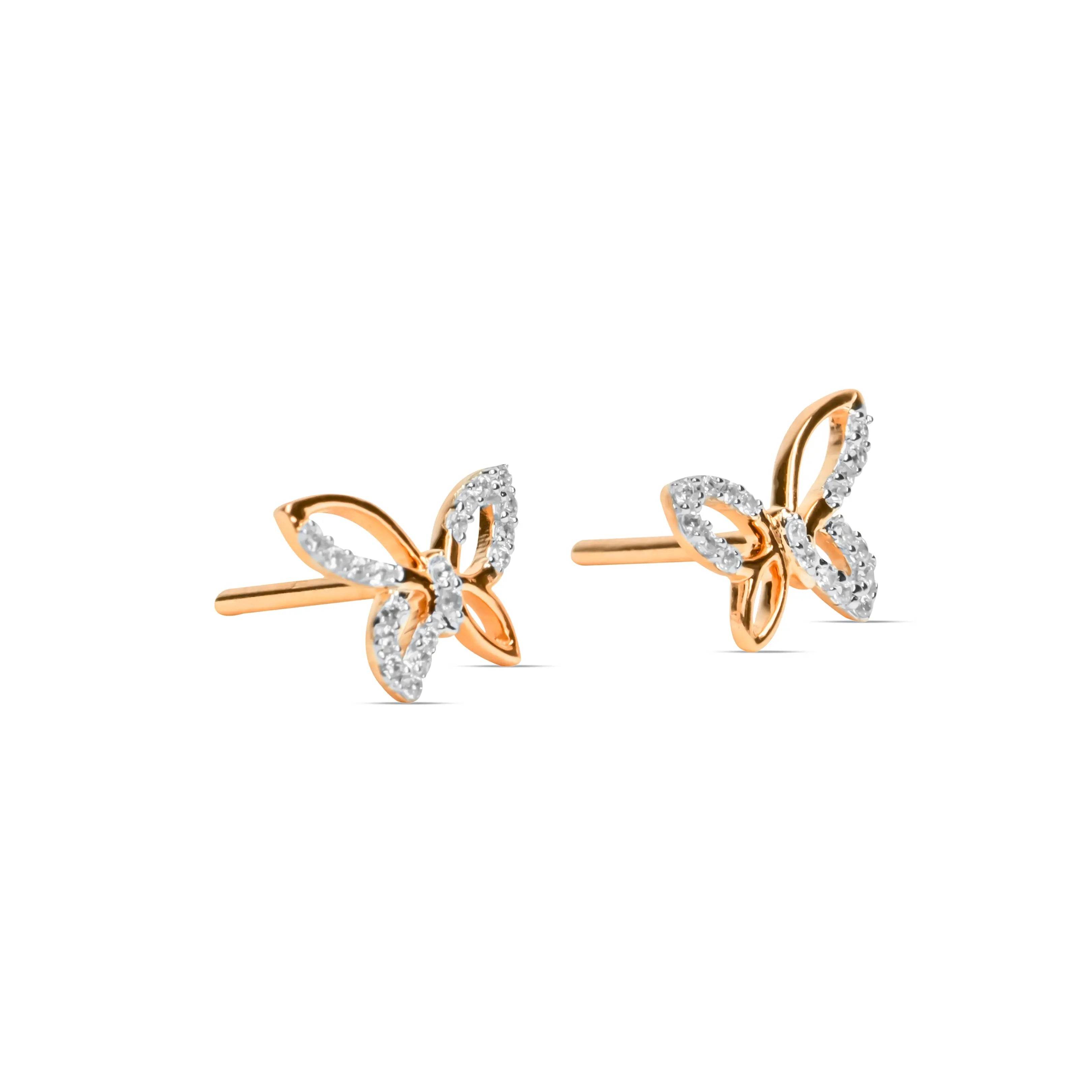 Butterfly Sparkle Stud Earrings - Fine One Jewels