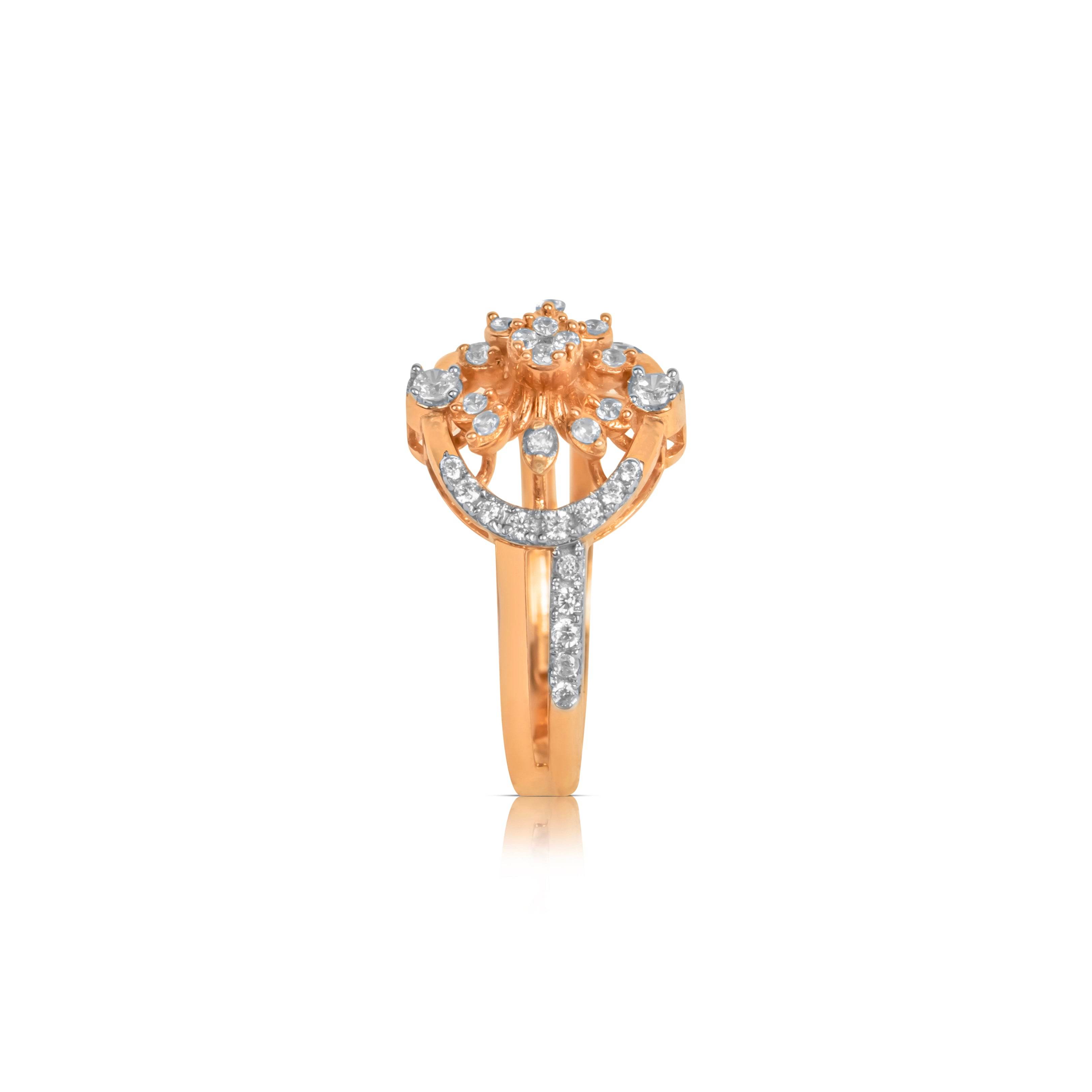 Floral Crown Diamond Gold Ring - Fine One Jewels