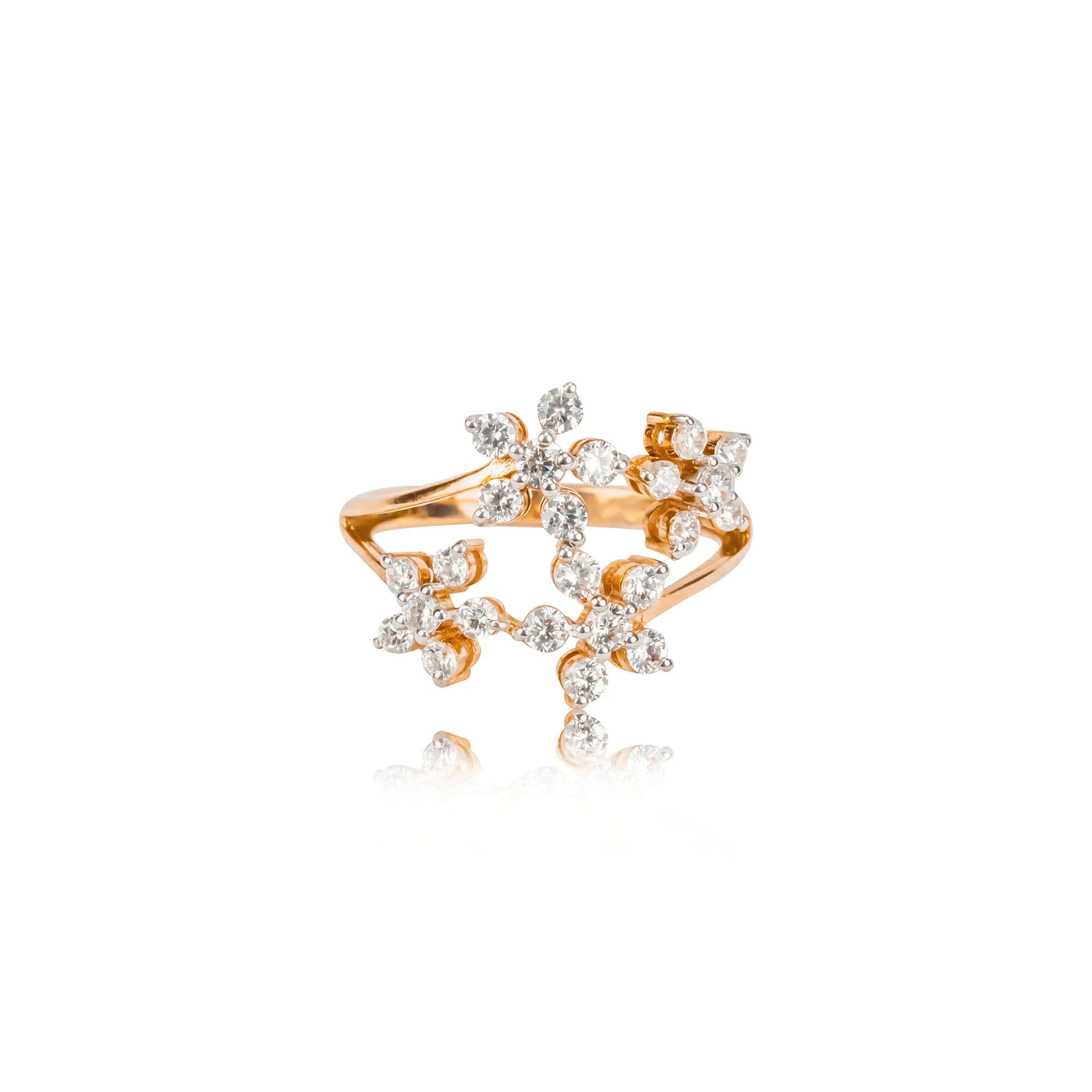 Buy Floral Diamond Gold Ring - Fine One Jewels