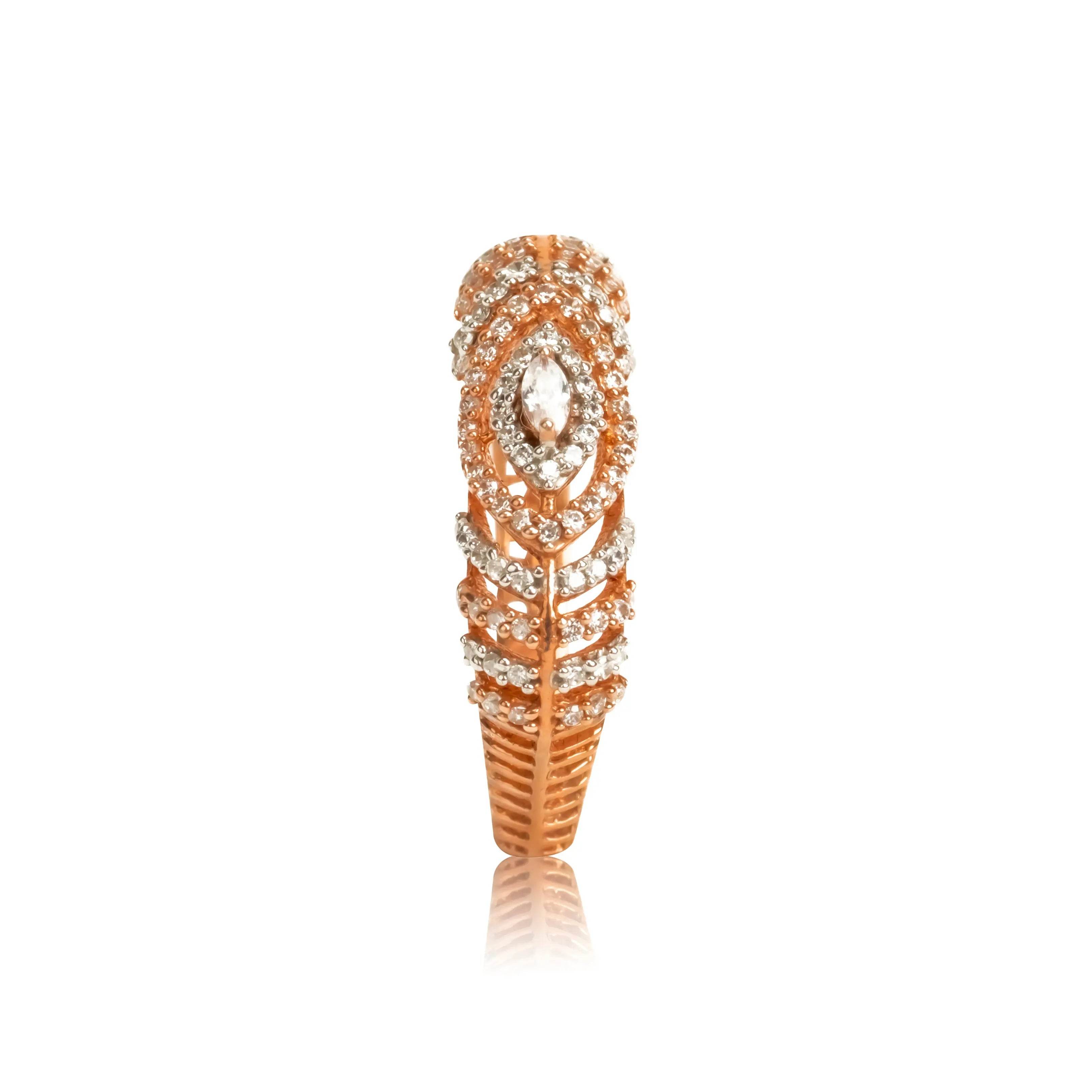 Peacock Charm Gold Diamond Ring - Fine One Jewels