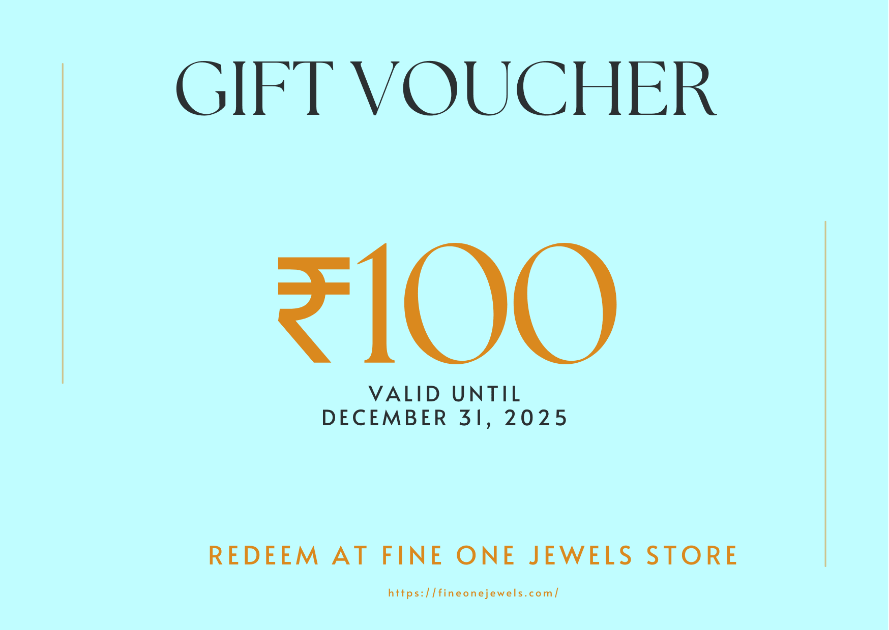 100 Rupees Gift Card - Fine One Jewels
