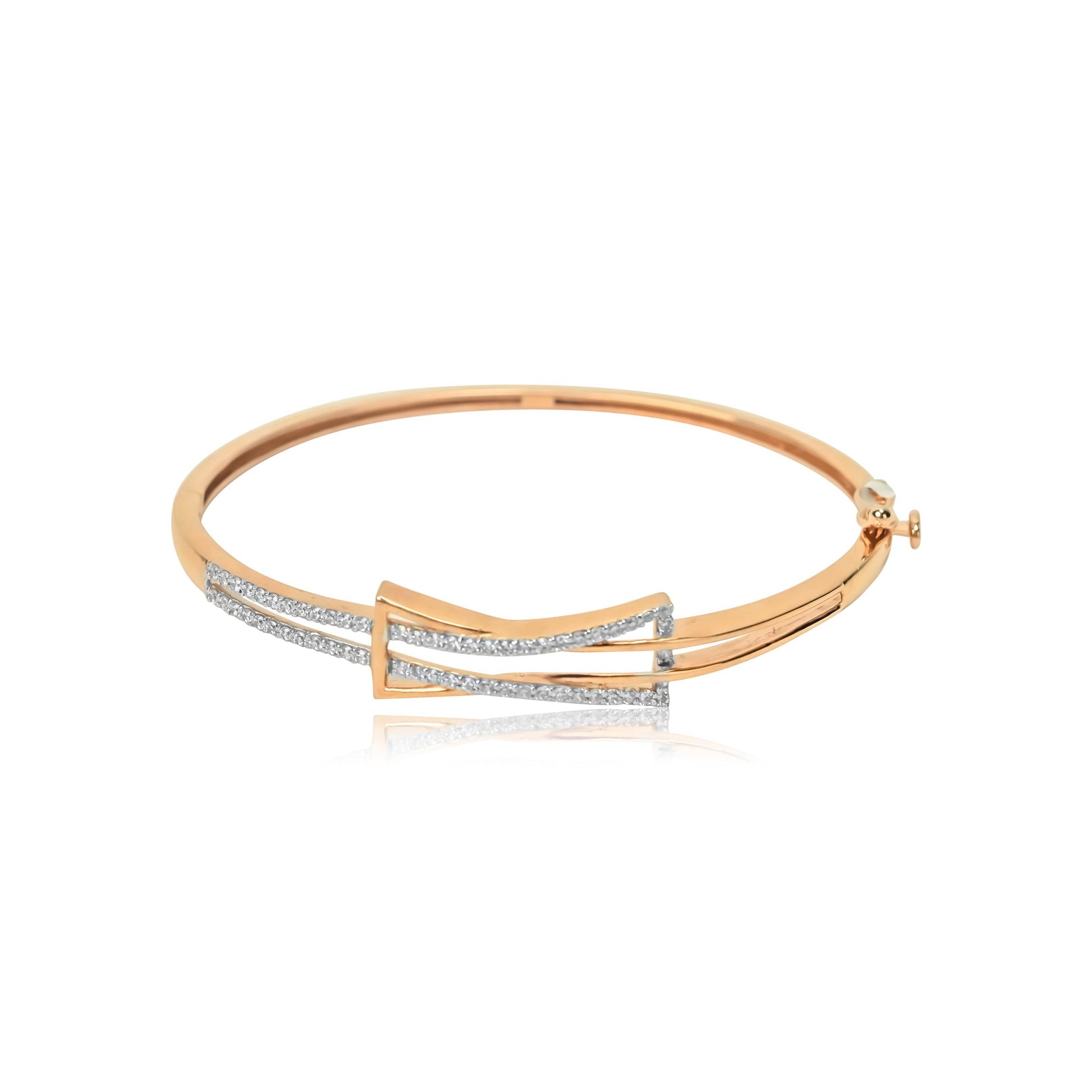 Rose Gold Classic Diamond Bangle Bracelet - Fine One Jewels