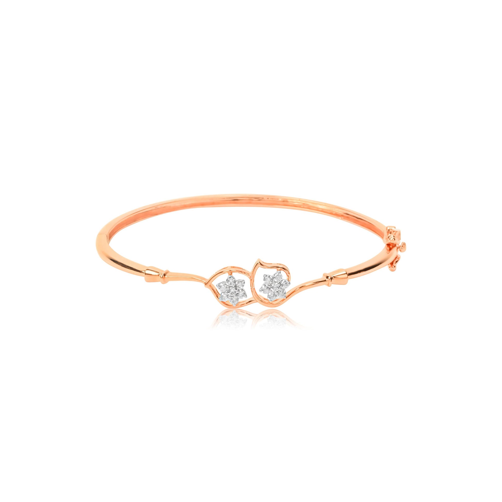 Rose Gold Floral Kada Bracelet for Women - Fine One Jewels