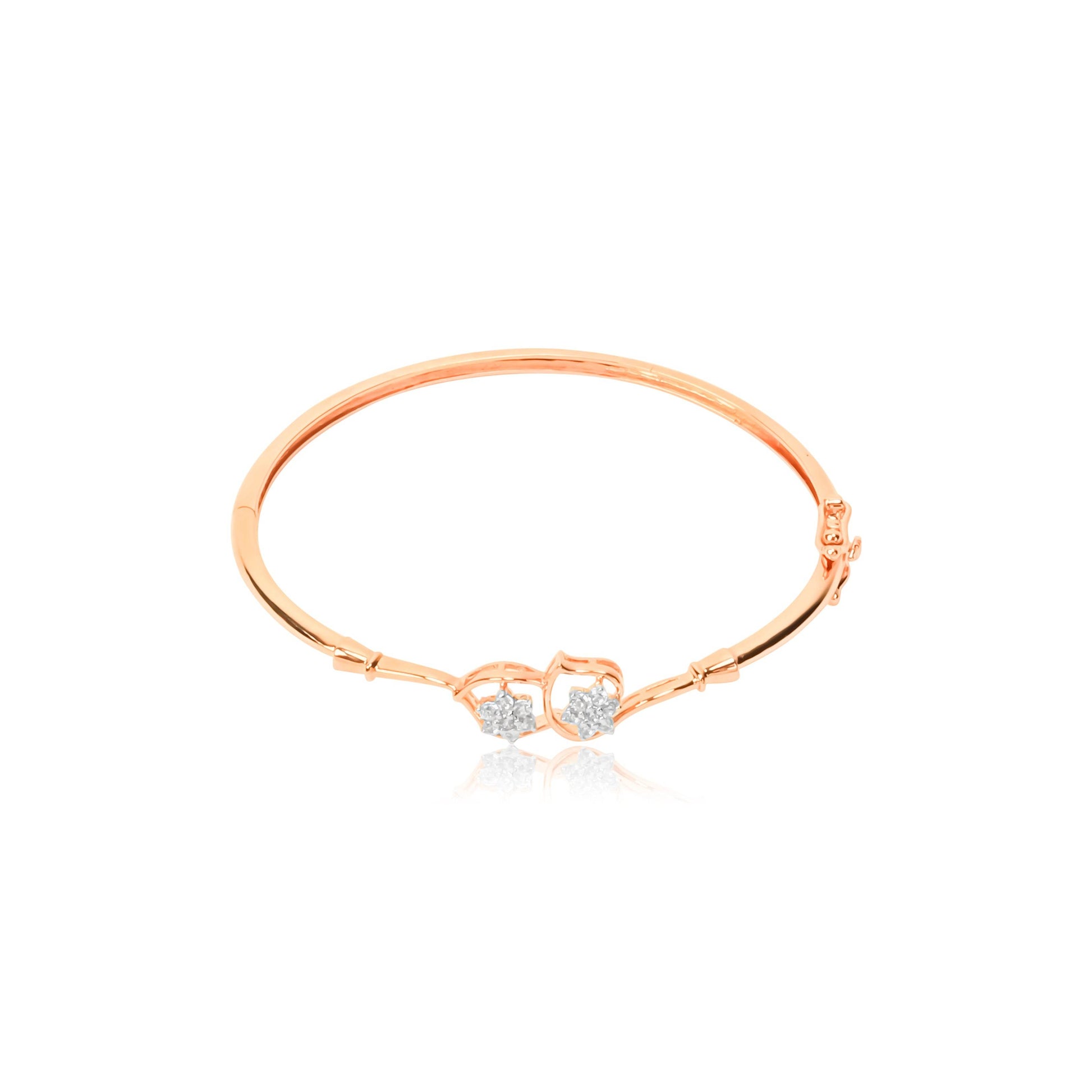 Rose Gold Floral Kada Bracelet for Women - Fine One Jewels