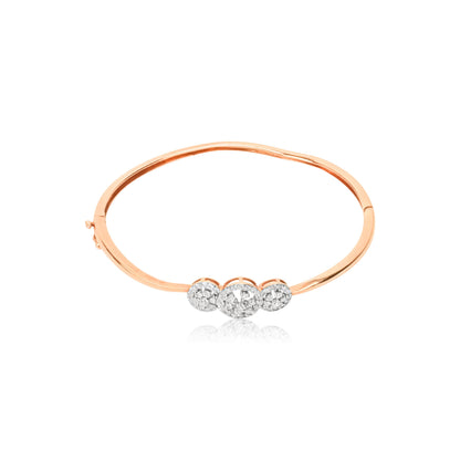 Rose Gold Triple Diamonds Kada for Women - Fine One Jewels