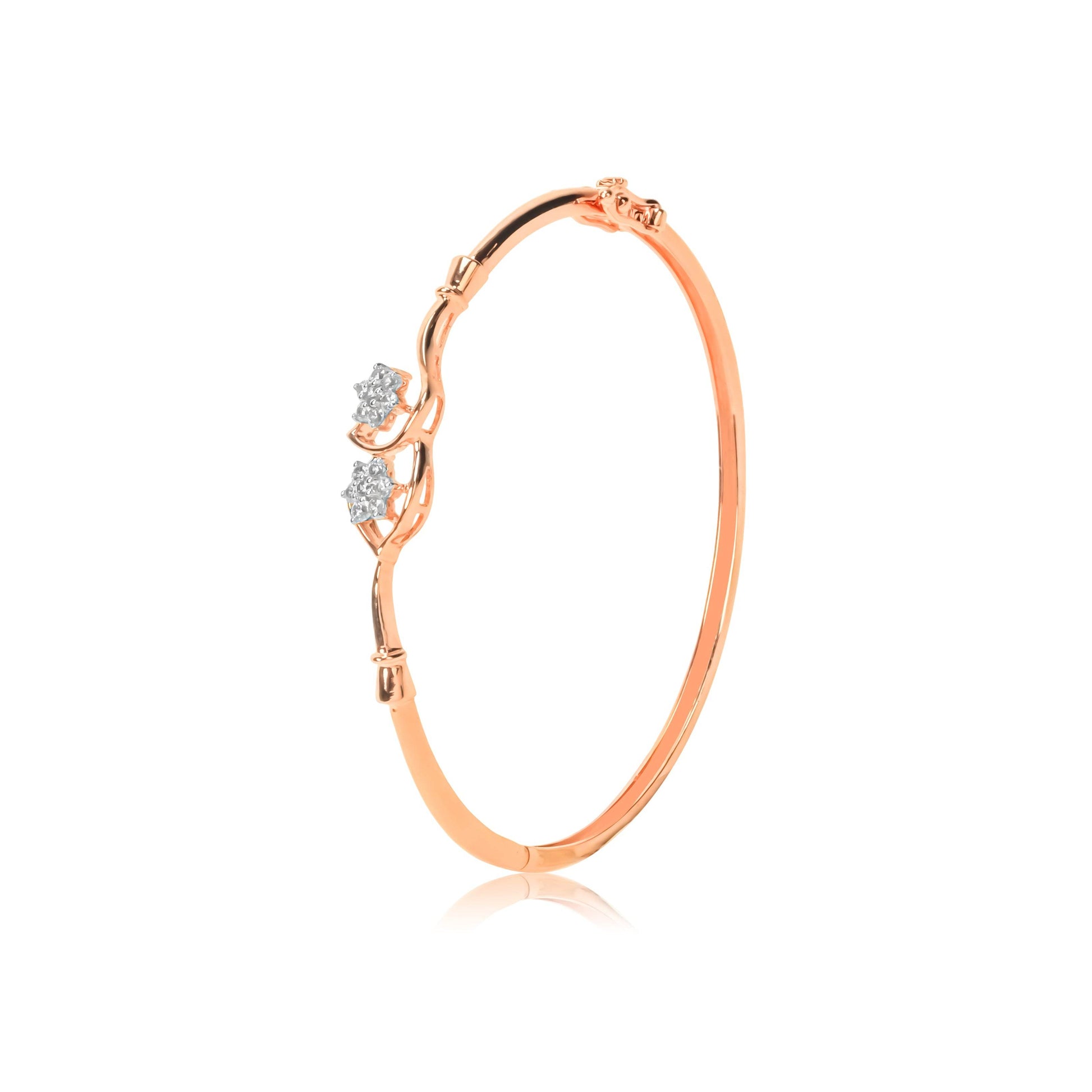 Rose Gold Floral Kada Bracelet for Women - Fine One Jewels