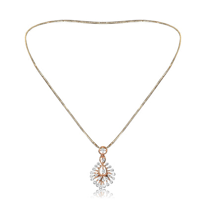 Teardrop Gold Necklace Set with Pure Diamond - Fine One Jewels