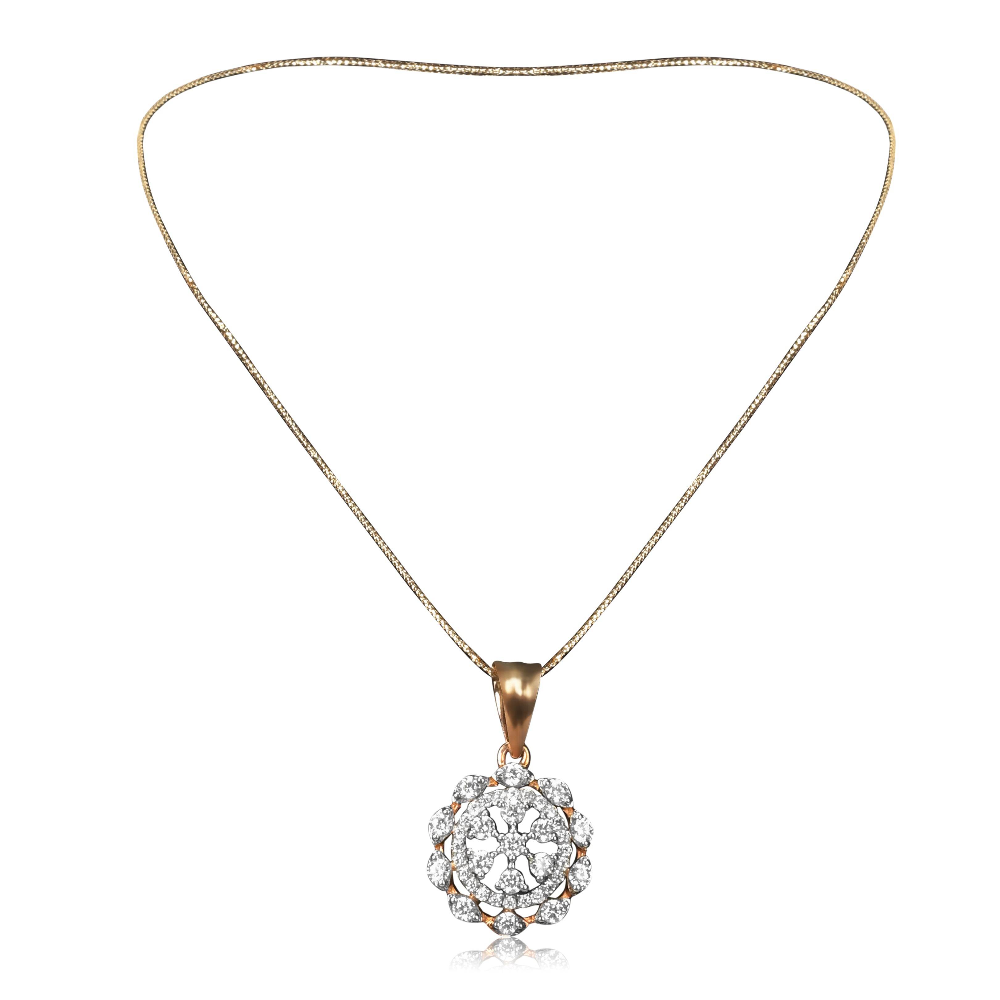 Floral Diamond Pendant and Earrings Set - Fine One Jewels