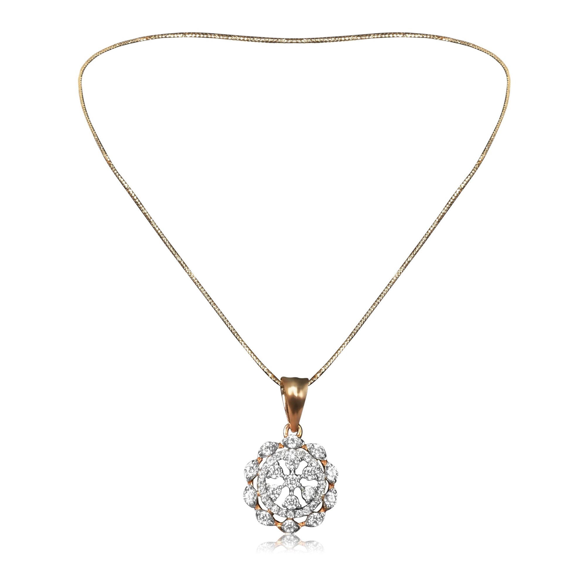 Floral Diamond Pendant and Earrings Set - Fine One Jewels