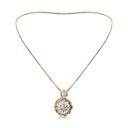 Rose Gold Diamond Pendant Earrings Set - Fine One Jewels