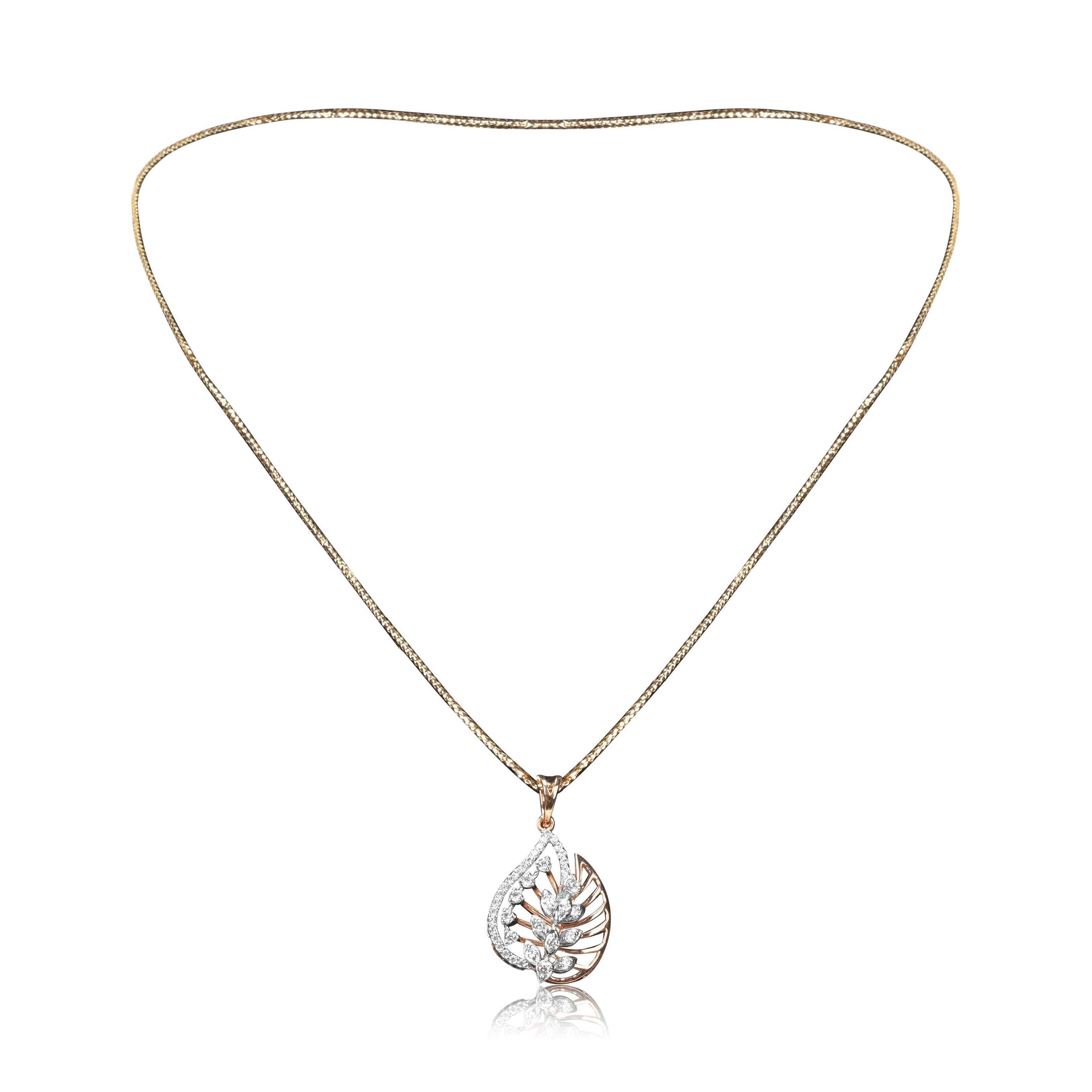 Elegant Leaf Pendant Earrings Set - Fine One Jewels