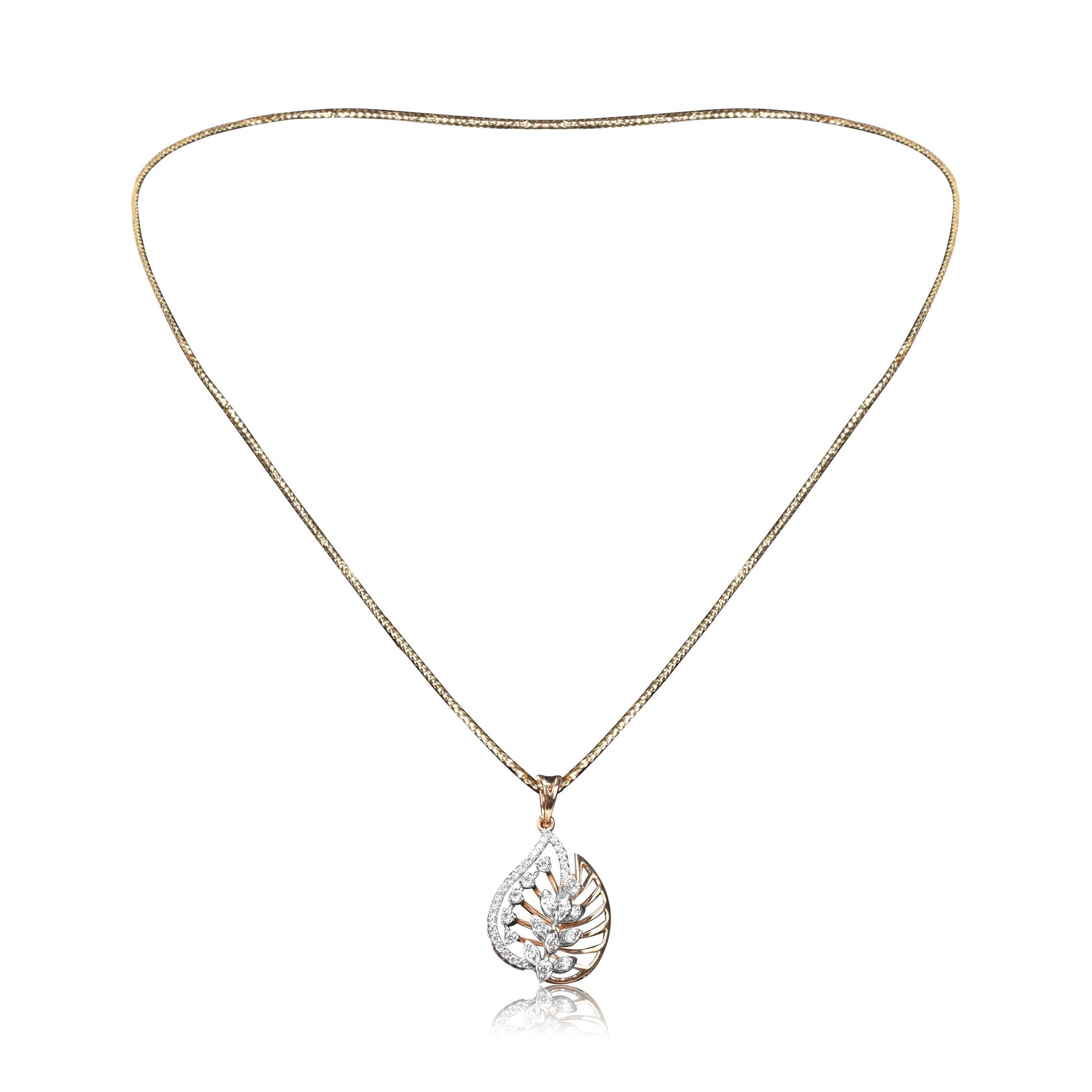 Elegant Leaf Pendant Earrings Set - Fine One Jewels