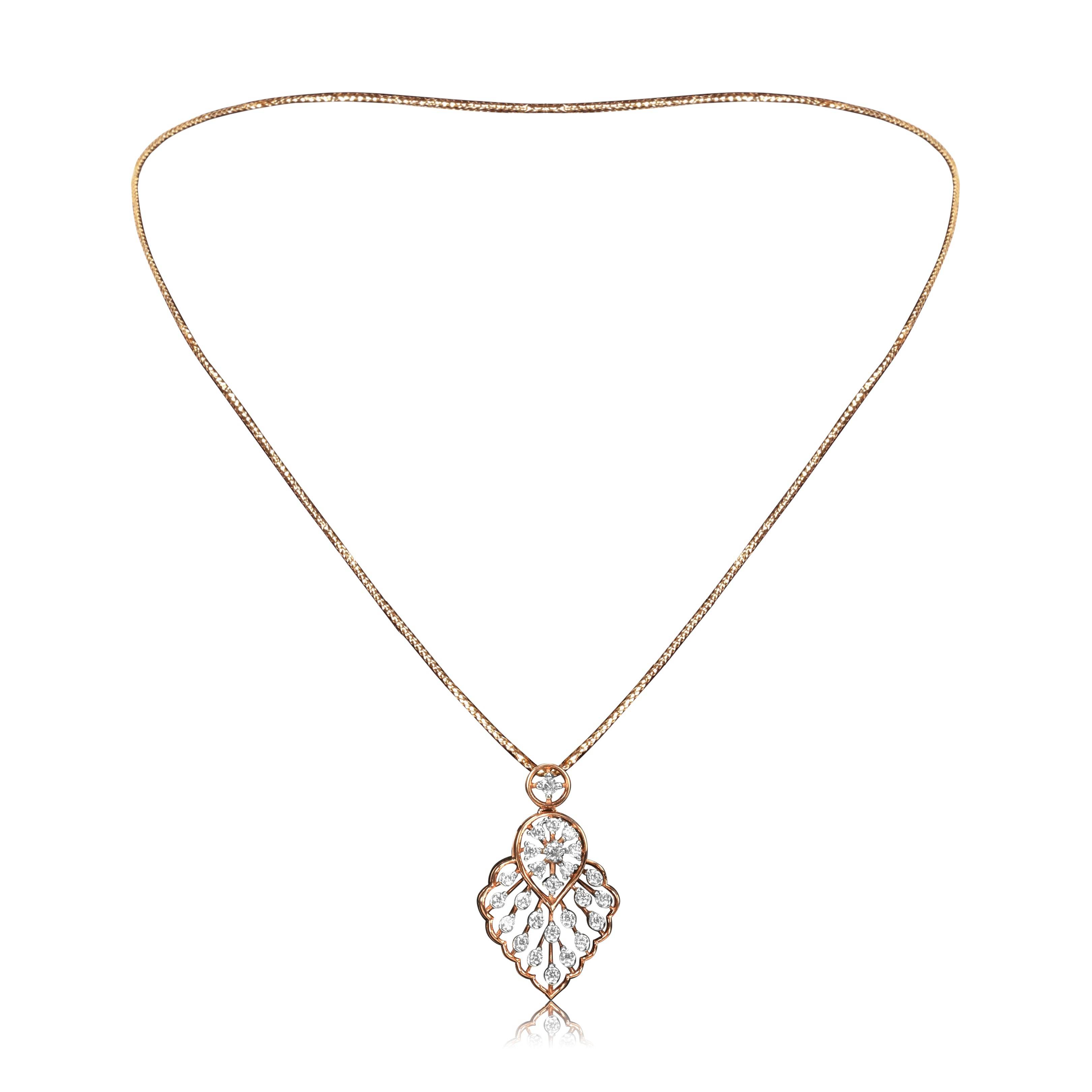 Elegant Leaf Pendant Earrings Set - Fine One Jewels