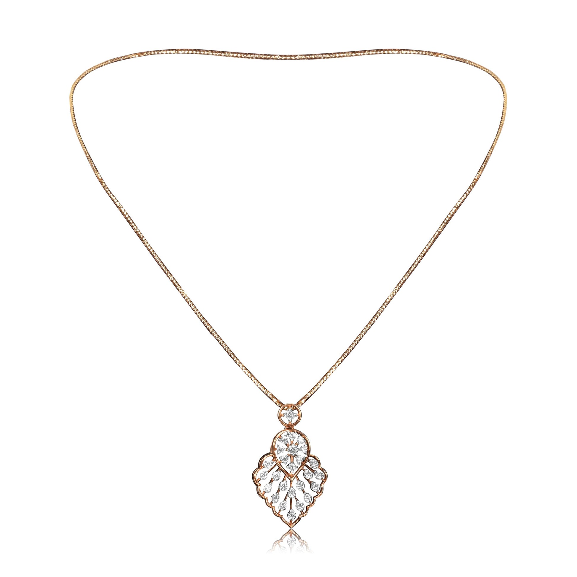Elegant Leaf Pendant Earrings Set - Fine One Jewels