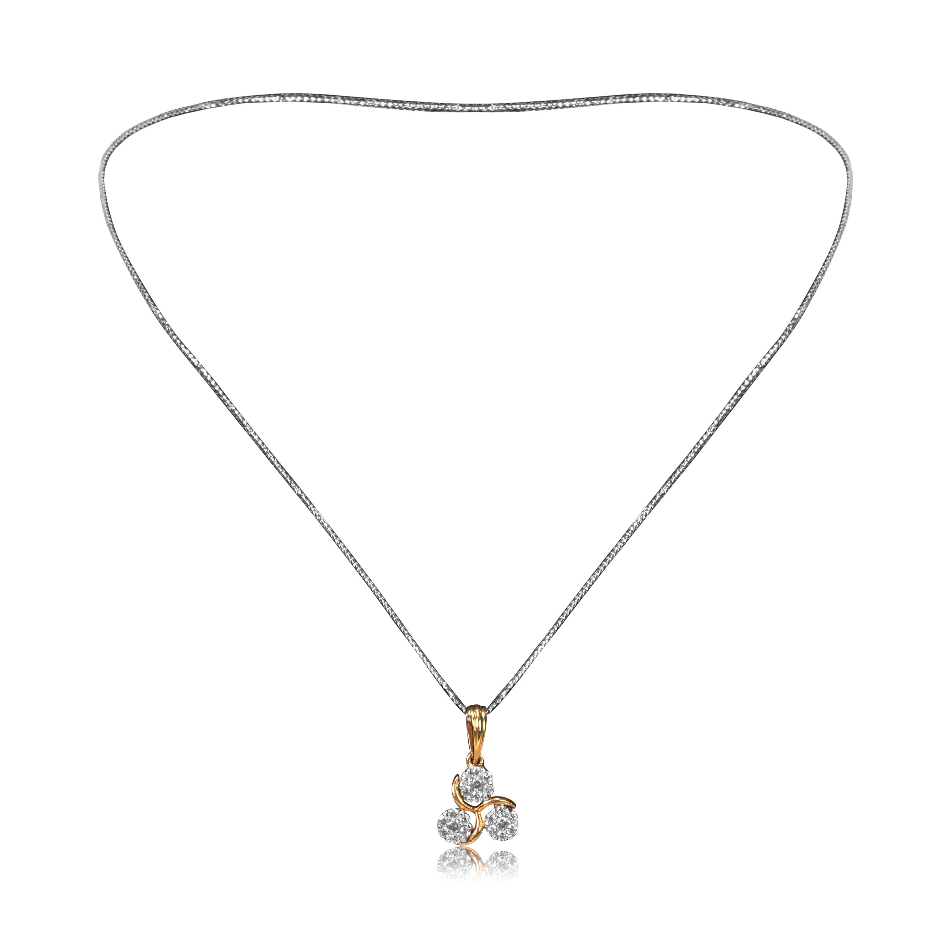 Three Stone Gold Necklace Set - Fine One Jewels
