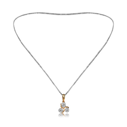 Three Stone Gold Necklace Set - Fine One Jewels