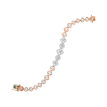 Regal Geometric Diamond Rose Gold Bracelet - Fine One Jewels