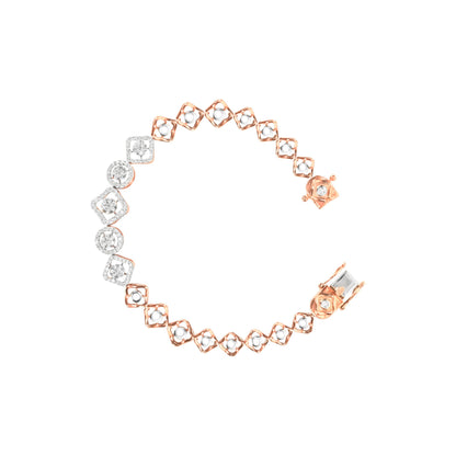 Regal Geometric Diamond Rose Gold Bracelet - Fine One Jewels