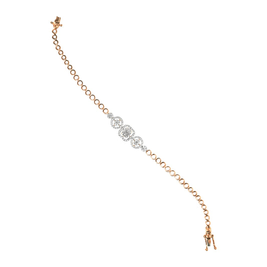Glam Circle Charm Diamond Bracelet