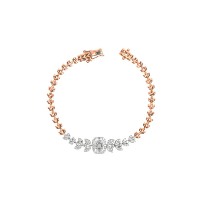 Rose Gold Leaf Diamond Bracelet - Fine One Jewels