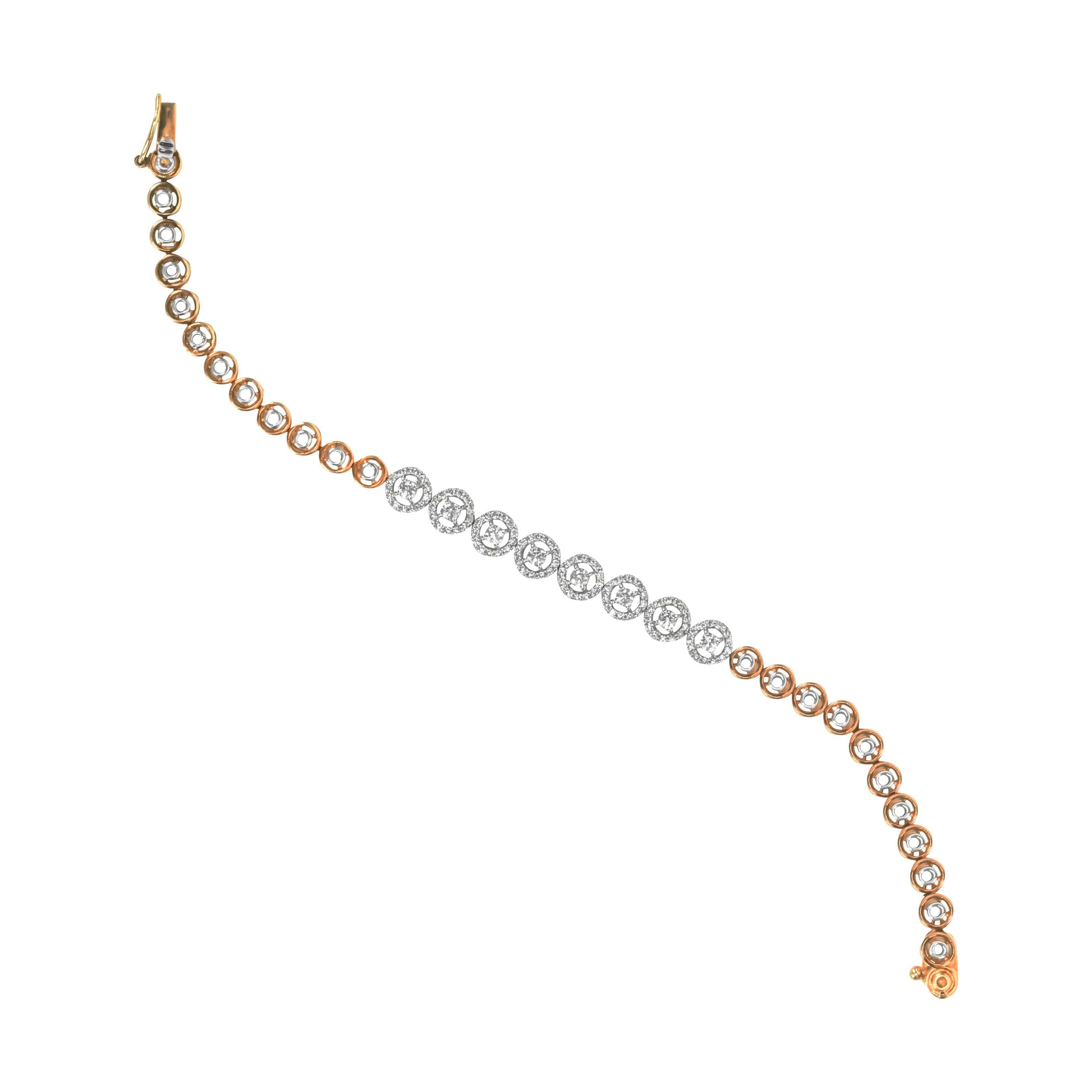 Classic Halo Rose Gold Diamond Bracelet - Fine One Jewels