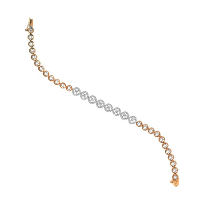 Classic Halo Rose Gold Diamond Bracelet - Fine One Jewels