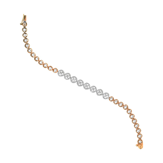 Classic Halo Rose Gold Diamond Bracelet - Fine One Jewels