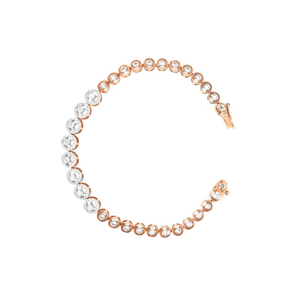 Classic Halo Rose Gold Diamond Bracelet - Fine One Jewels
