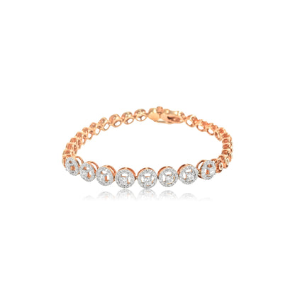 Classic Halo Rose Gold Diamond Bracelet - Fine One Jewels