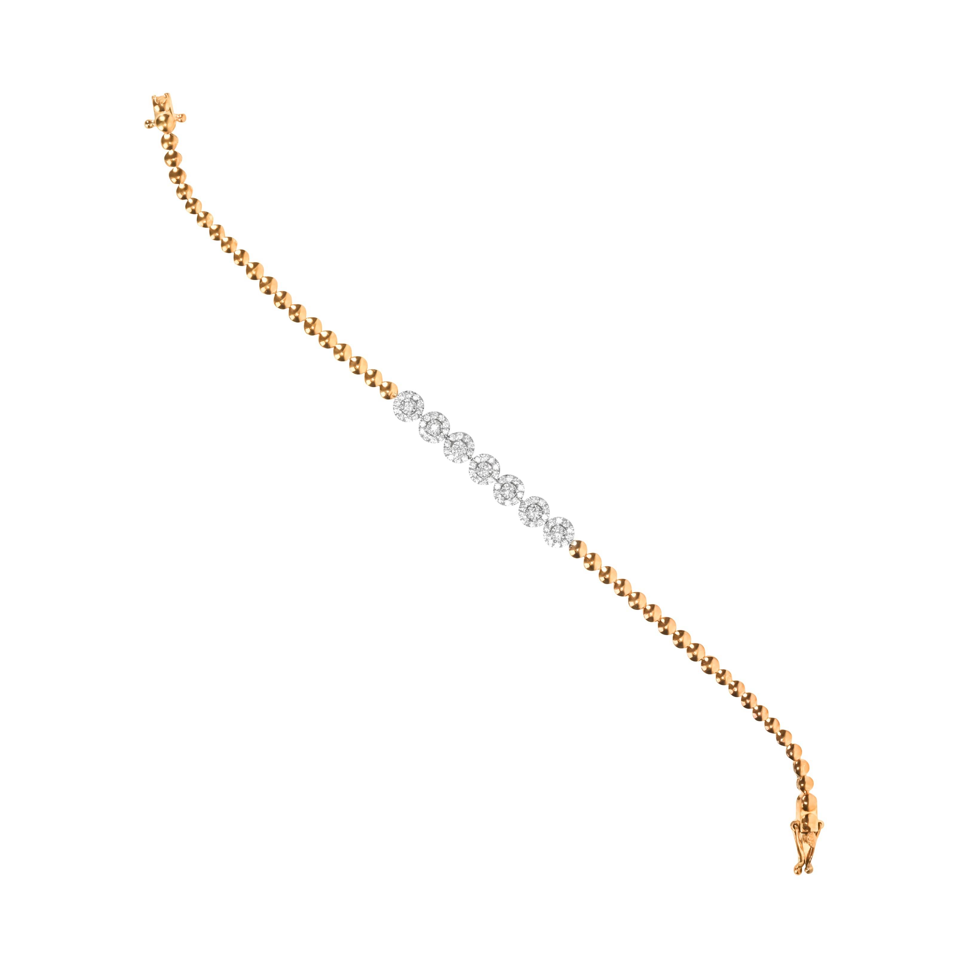 Dainty Gold Diamond Line Bracelet - Fine One Jewels
