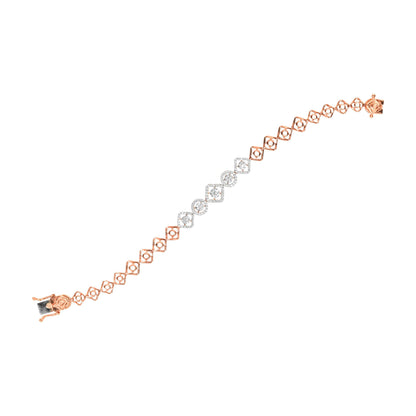 Rose Gold Geometric Diamond Bracelet - Fine One Jewels