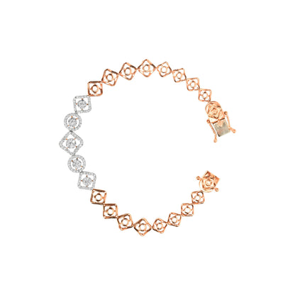 Rose Gold Geometric Diamond Bracelet - Fine One Jewels