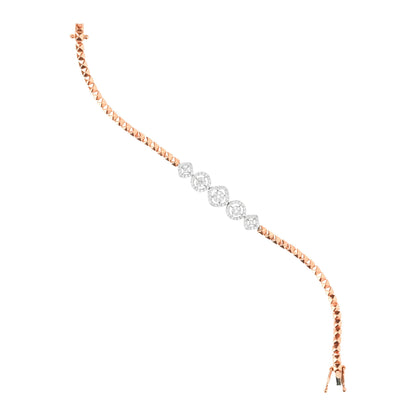 Textured Rose Gold Diamond Bracelet - Fine One Jewels