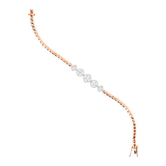Textured Rose Gold Diamond Bracelet