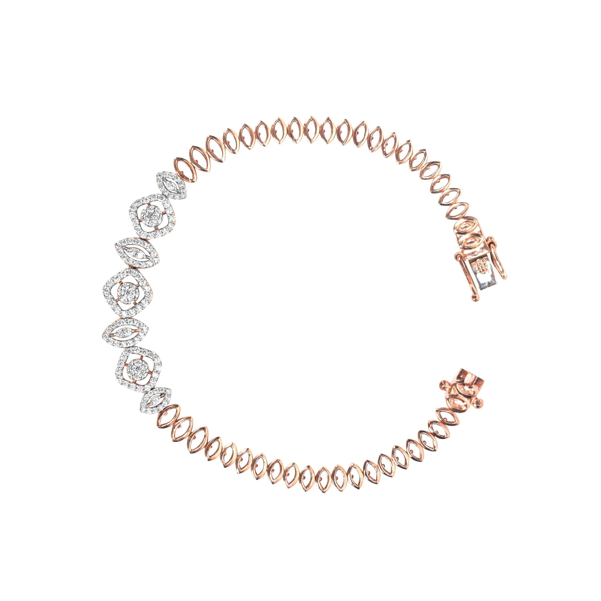 Luxe Marquise Diamond Rose Gold Bracelet - Fine One Jewels