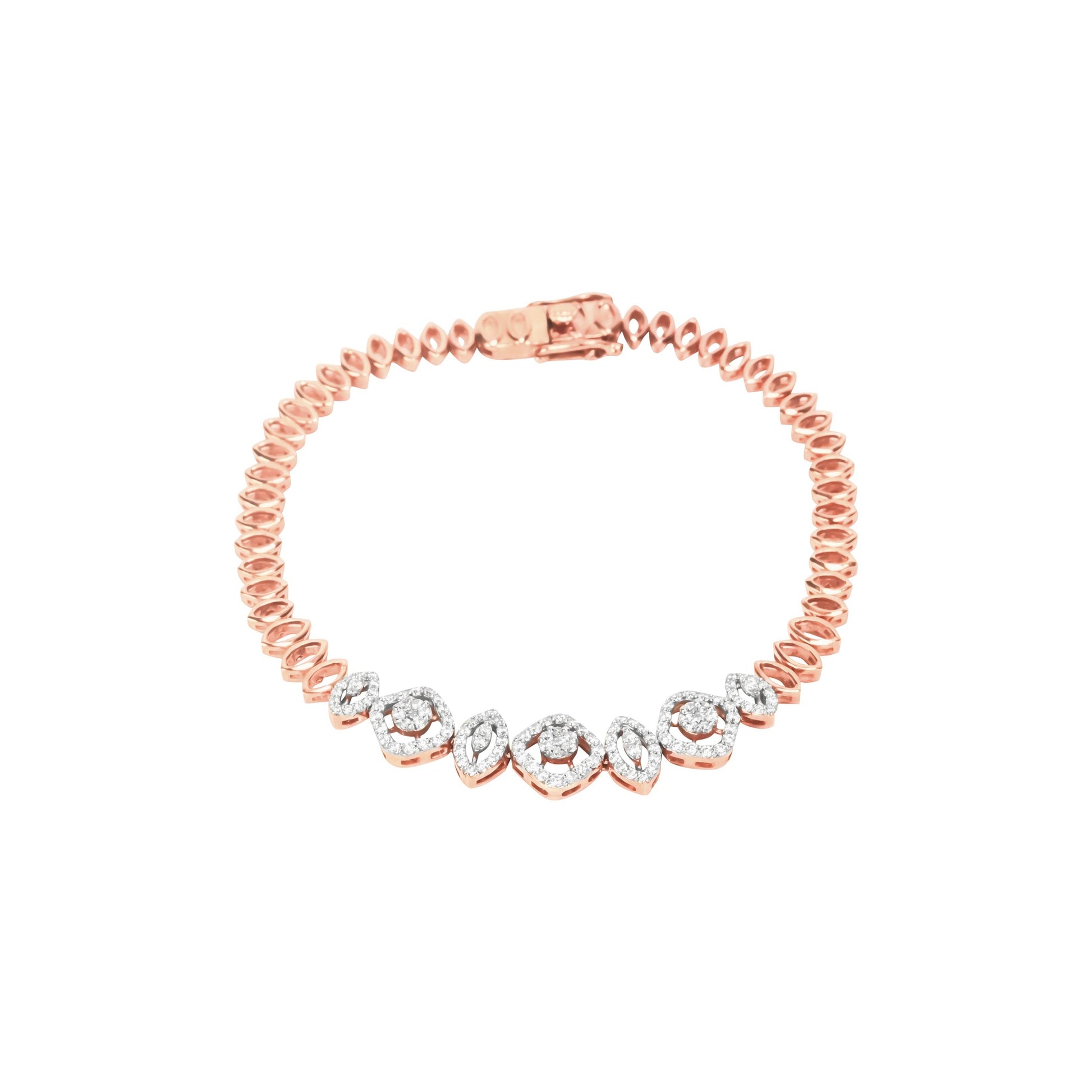Luxe Marquise Diamond Rose Gold Bracelet - Fine One Jewels