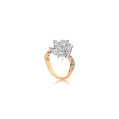 Twin Bloom Rose Gold Diamond Ring - Fine One Jewels