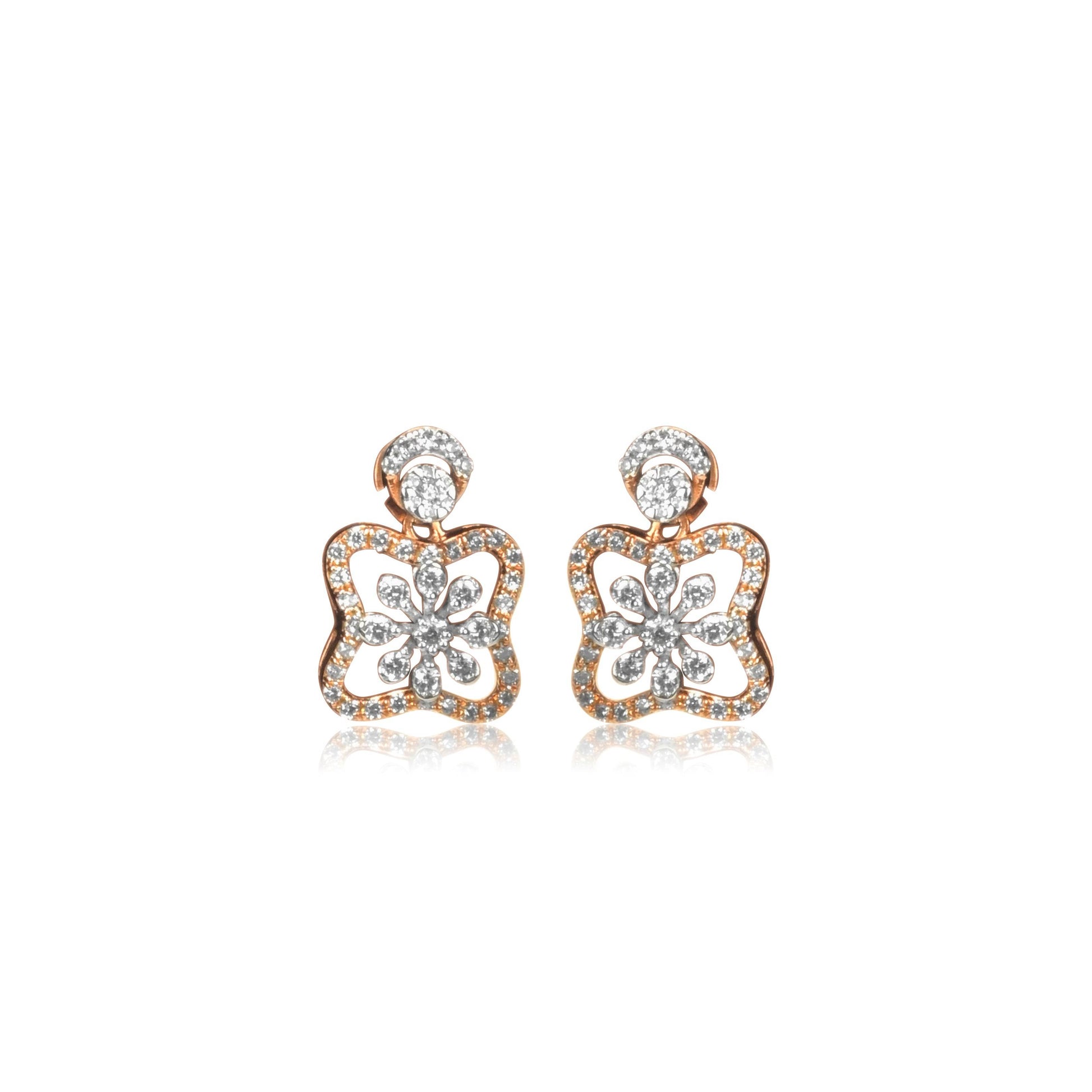 Sparkling Floral Pendant Earrings Set - Fine One Jewels