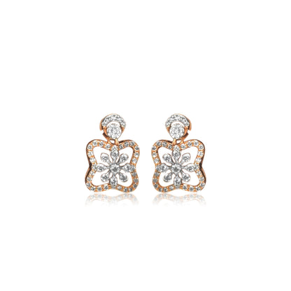 Sparkling Floral Pendant Earrings Set - Fine One Jewels