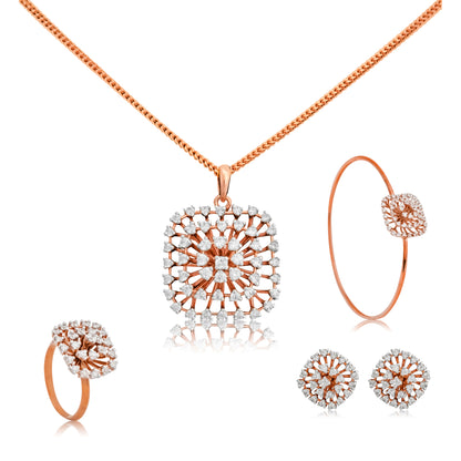 Radiant Bloom Rose Gold Jewelry Set