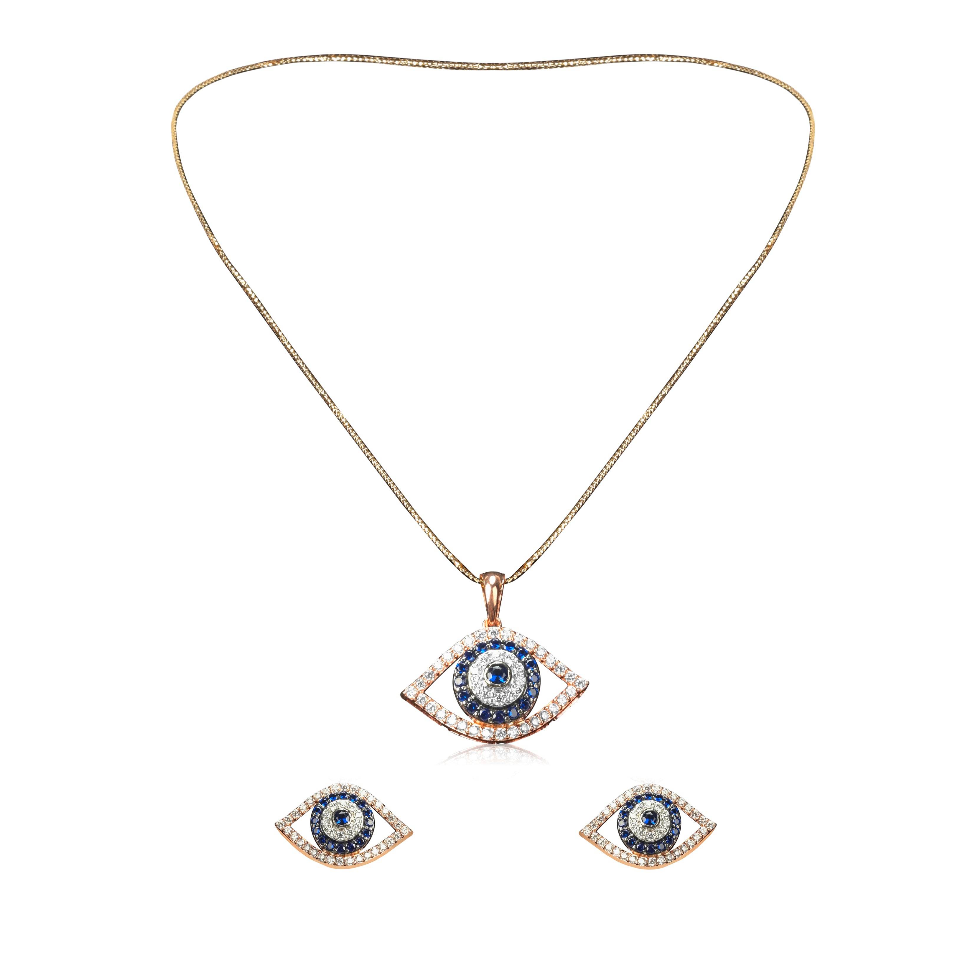 Mystic Evil Eye Necklace & Earrings Set Online - Fine One Jewels