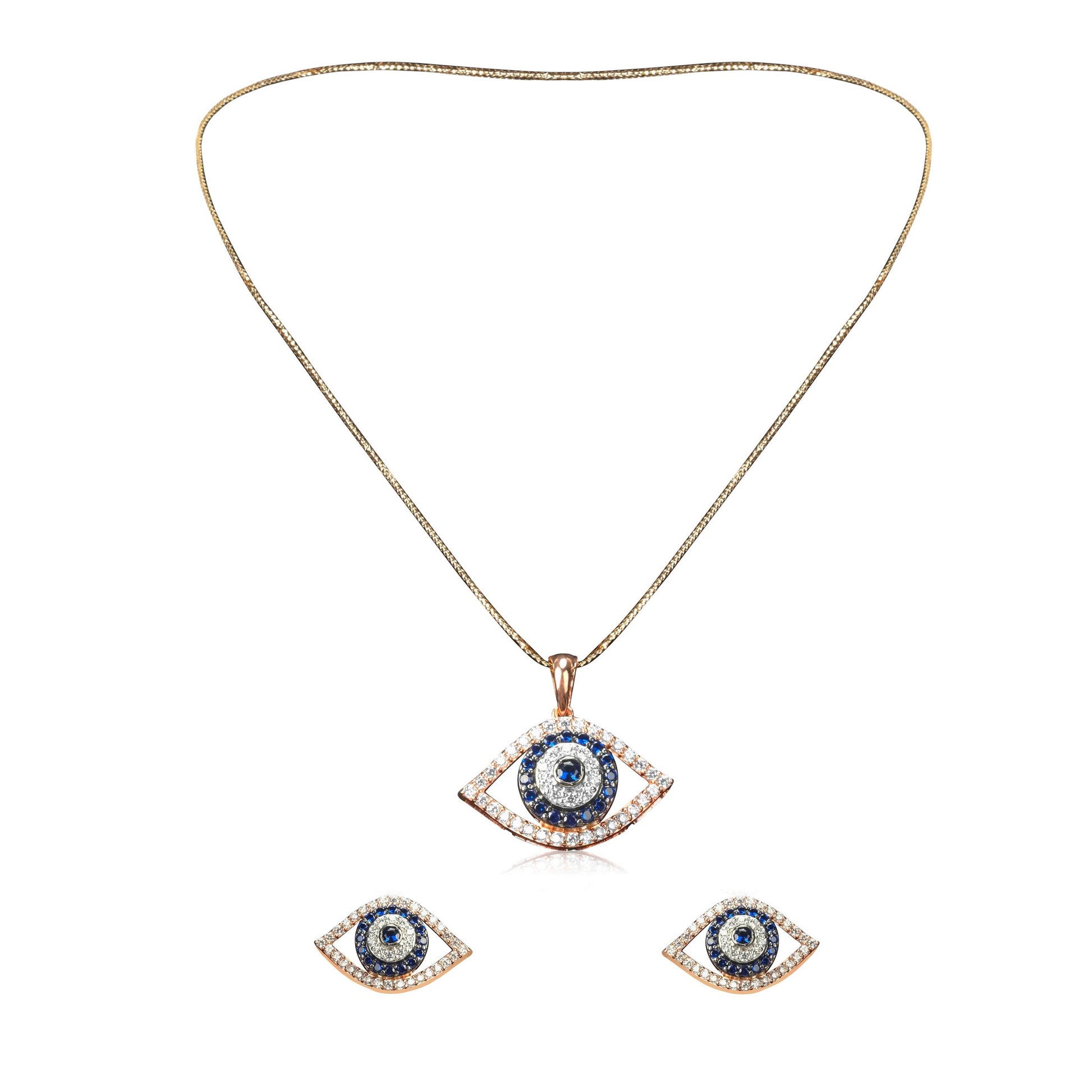 Mystic Evil Eye Necklace & Earrings Set Online - Fine One Jewels