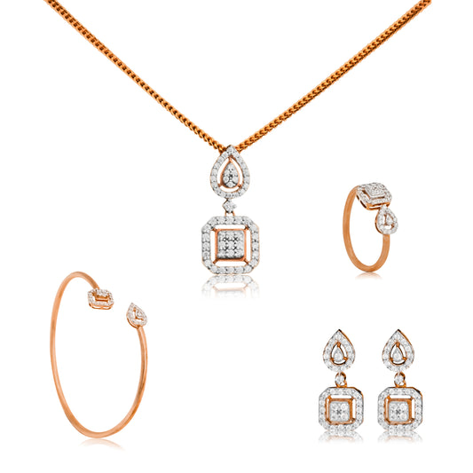 Royal Radiance Rose Gold Jewelry Set for Women