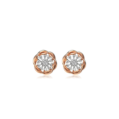 Rose Gold Diamond Pendant Earrings Set - Fine One Jewels
