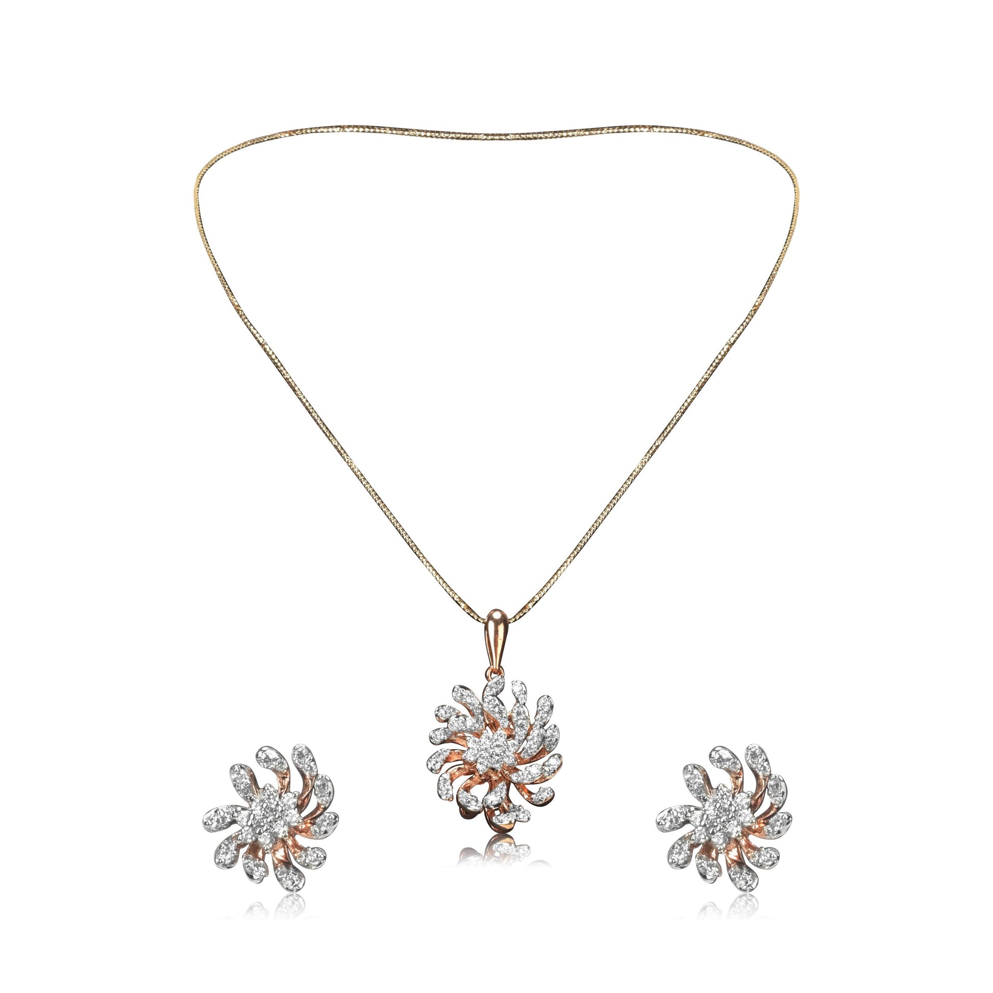 Swirl Design Gold Necklace Set - Fine One Jewels