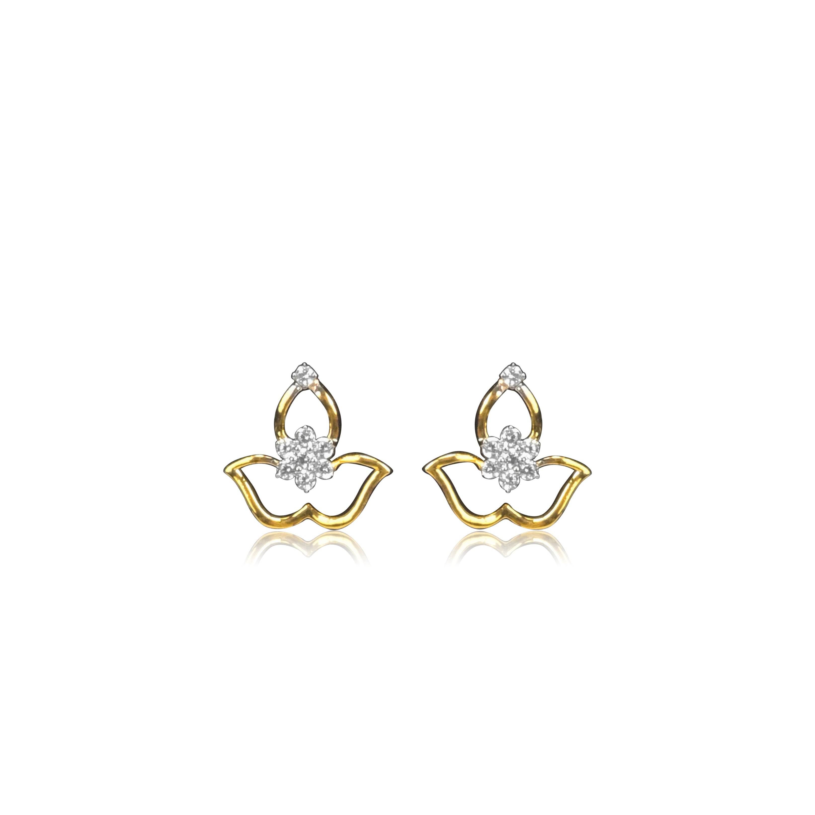 Lotus Design Gold Necklace with Aesthetic Diamond - Fine One Jewels