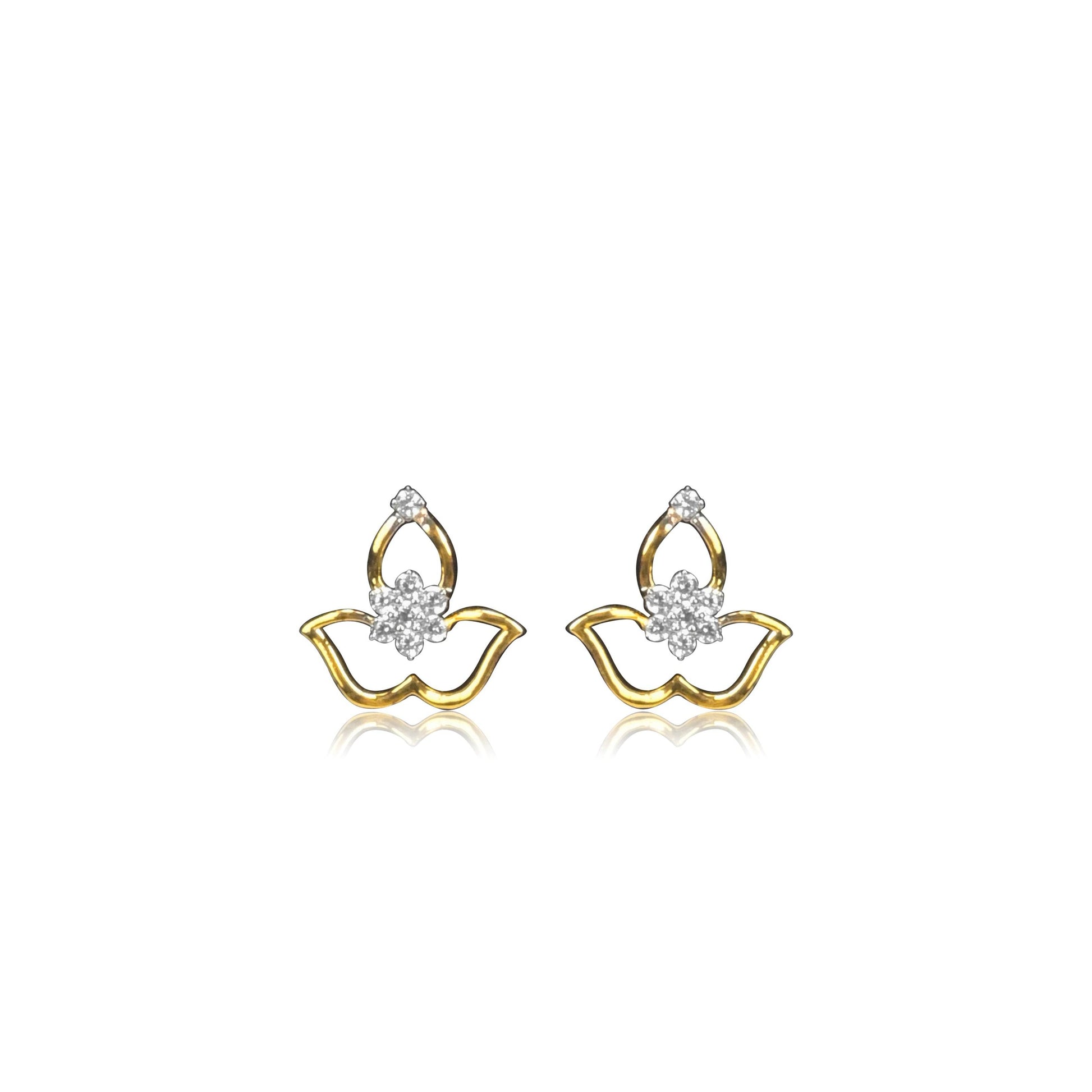 Lotus Design Gold Necklace with Aesthetic Diamond - Fine One Jewels